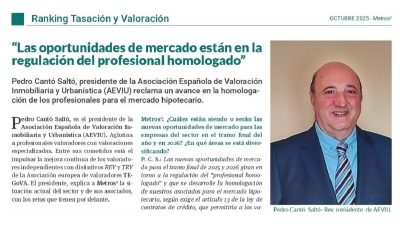 ARTICULO DE LA AEVIU EN LA REVISTA METROS2 (OCTUBRE-2025)